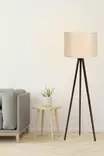 Lattiavalaisin, kerma pähkinä, 145 cm korkea, moderni, helppokäyttöinen - Lattia- ja pöytävalaisimet - 8682870150379 - 2