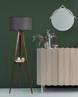 Lattiavalaisin, saksanpähkinänharmaa, 176 cm korkea, luonnollinen, käytännöllinen - Lattia- ja pöytävalaisimet - 8681875644609 - 2