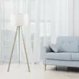 Lattiavalaisin, valkoinen tammi, 38 x 140 cm, tyylikäs, kestävä, minimalistinen - Lattia- ja pöytävalaisimet - 8681875052459 - 2