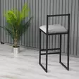 Metallinen Harmaa Baarijakkara - 100% Metalli, 22 DNS Vaahdolla, 35x84x35 cm, Istuinkorkeus 65 cm - Baarijakkarat - 8683742898009 - 4