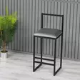 Metallinen Harmaa Baarijakkara - 100% Metalli, 22 DNS Vaahdolla, 35x84x35 cm, Istuinkorkeus 65 cm - Baarijakkarat - 8683742898009 - 2