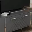 Moderni TV-taso Anthracite Silver - 100% Melamiinipinnoitettu, 150x48,2x35 cm, Useita Hyllyjä ja Lisäsäilytystilaa - TV-tasot - 8683743397839 - 4