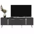 Moderni TV-taso Anthracite Silver - 100% Melamiinipinnoitettu, 150x48,2x35 cm, Useita Hyllyjä ja Lisäsäilytystilaa - TV-tasot - 8683743397839 - 1
