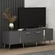 Moderni TV-taso Anthracite Silver - 100% Melamiinipinnoitettu, 150x48,2x35 cm, Useita Hyllyjä ja Lisäsäilytystilaa - TV-tasot - 8683743397839 - 3