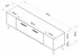 Moderni TV-taso Anthracite Silver - 100% Melamiinipinnoitettu, 150x48,2x35 cm, Useita Hyllyjä ja Lisäsäilytystilaa - TV-tasot - 8683743397839 - 6
