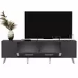 Moderni TV-taso Anthracite Silver - 100% Melamiinipinnoitettu, 150x48,2x35 cm, Useita Hyllyjä ja Lisäsäilytystilaa - TV-tasot - 8683743397839 - 5