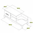 Moderni TV-taso, Pähkinä Valkoinen, 130x50,6x45 cm, 100% Melamiinipinnoitettu, Useita Hyllyjä, Kiinnitettävä Seinäkiinnitys - TV-tasot - 8681875184839 - 1
