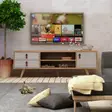 Moderni TV-taso, Tammi Valkoinen, 100% Melamiinipinnoitettu, 120x53x40 cm, 2 Vetolaatikkoa, Useita Hyllyjä - TV-tasot - 8681875126839 - 2