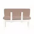 Moderni Valkoinen Kivipenkki - 100% Melamiinipinnoitettu Lastulevy, 100% Sametti, Sarviapilajalat, Säilytystila, 110x85x40 cm - Penkit - 8682870773899 - 5