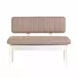 Moderni Valkoinen Kivipenkki - 100% Melamiinipinnoitettu Lastulevy, 100% Sametti, Sarviapilajalat, Säilytystila, 110x85x40 cm - Penkit - 8682870773899 - 1