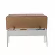 Moderni Valkoinen Kivipenkki - 100% Melamiinipinnoitettu Lastulevy, 100% Sametti, Sarviapilajalat, Säilytystila, 110x85x40 cm - Penkit - 8682870773899 - 4