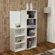 Moderni Valkoinen Opiskelupöytä - 100% Melamiinipinnoitettu Lastulevy, Useita Hyllyjä, Kiinnitettävä Kaappi, 90x70x40 cm - Työpöydät - 8681181980569 - 3