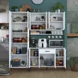 Monikäyttöinen Kaappi - Valkoinen, 180x198,6x40 cm, 100% Melamiinipinnoitettu E1 Laatu Lastulevy, 18 mm Paksuus - Kaapit ja lipastot - 8684282481089 - 6