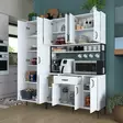 Monikäyttöinen Kaappi - Valkoinen, 180x198,6x40 cm, 100% Melamiinipinnoitettu E1 Laatu Lastulevy, 18 mm Paksuus - Kaapit ja lipastot - 8684282481089 - 7