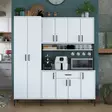 Monikäyttöinen Kaappi - Valkoinen, 180x198,6x40 cm, 100% Melamiinipinnoitettu E1 Laatu Lastulevy, 18 mm Paksuus - Kaapit ja lipastot - 8684282481089 - 3