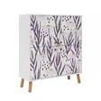 Monikäyttöinen Kaappi - Valkoinen Purppura Lila - 100% Melamiinipinnoitettu - 95x111x36 cm - Puujalat - UV-suojattu - Kaapit ja lipastot - 8683743425969 - 1