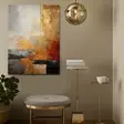 Monivärinen 100% Kangas Seinäkoriste Maalaus 70x100 cm - Puinen Kehys 3 cm - Tyylikäs Sisustuselementti - Taulut ja kehykset - 8684283798759 - 2