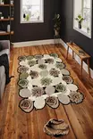 Monivärinen 60x100 cm Antibakteerinen Polyesterimatto - 3D Digipainatus, Konepestävä, Liukumaton PVC-pohja - Pienet matot ja käytävämatot - 8682870612099 - 2