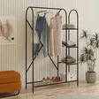 Musta Metallinen Hall Standi - Tyylikäs ja Kestävä Sisääntulokaluste - Leveys 105cm, Korkeus 163cm, Syvyys 31cm - Eteiskaapit - 8684282608349 - 2