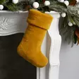 Mustard Christmas Stocking - 100% Polyester, 37x24x5 cm, Konepestävä 20 °C, Joulukoristeet, Luksus Sisustus - Joulukoristeet ja -tekstiilit - 8684283979349 - 2