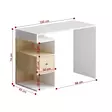 Opiskelupöytä - Valkoinen Tammi, 100% Melamiinipinnoitettu Lastulevy, 100x74x45 cm, Tyylikäs ja Kestävä - Työpöydät - 8684282135449 - 4