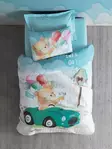 Ranforce nuorten päiväpeitesetti, sininen, 180 x 230 cm, 100% puuvilla, konepestävä - Päiväpeitteet ja torkkupeitot - 8683742575689 - 1
