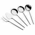 Ruostumaton Teräspalvelusetti 5-osainen - Hopea, 6mm, Astianpesukoneen Kestävä, Ei Mikroaaltouuniin - Aterimet ja ottimet - 8684283550579 - 1