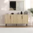 Sapphire Oak -konsoli: Tyylikäs ja kestävä 100% melamiinipinnoitettu lastulevy, 150x75x36 cm, seinäkiinnitysmahdollisuus - Lipastot ja senkit - 8684283788149 - 2