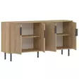 Sapphire Oak -konsoli: Tyylikäs ja kestävä 100% melamiinipinnoitettu lastulevy, 150x75x36 cm, seinäkiinnitysmahdollisuus - Lipastot ja senkit - 8684283788149 - 5