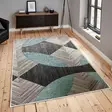Sininen Harmaa Musta 100% Puuvilla Matto 160x230 cm - Antibakteerinen, Konepestävä, Liukumaton Alusta - Suuret ja keskikokoiset matot - 8683742633709 - 3