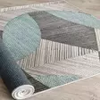 Sininen Harmaa Musta 100% Puuvilla Matto 160x230 cm - Antibakteerinen, Konepestävä, Liukumaton Alusta - Suuret ja keskikokoiset matot - 8683742633709 - 6