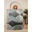 Sininen Harmaa Musta 100% Puuvilla Matto 160x230 cm - Antibakteerinen, Konepestävä, Liukumaton Alusta - Suuret ja keskikokoiset matot - 8683742633709 - 4