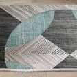 Sininen Harmaa Musta 100% Puuvilla Matto 160x230 cm - Antibakteerinen, Konepestävä, Liukumaton Alusta - Suuret ja keskikokoiset matot - 8683742633709 - 7