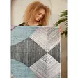 Sininen Harmaa Musta 100% Puuvilla Matto 160x230 cm - Antibakteerinen, Konepestävä, Liukumaton Alusta - Suuret ja keskikokoiset matot - 8683742633709 - 5