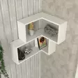 Skandinaavinen Valkoinen Seinähylly - 100% Melamiinipinnoitettu Lastulevy, 18 mm, 45x55,4x14,5 cm, Useita Hyllyjä - Seinähyllyt - 8681181790779 - 3
