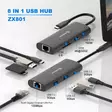 Swissten USB-C HUB 8-IN-1 - USB-sovittimet ja telakointi - 8595217487369 - 1