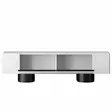 TV-taso, 100% melamiinipinnoitettu lastulevy, valkoinen/musta, 180x50x30 cm, taivutettavat metallijalat, 18 mm paksuus - TV-tasot - 8684283557189 - 7