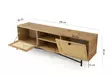 TV-taso, 180x60x40 cm, Tammi-Musta, 100% Melamiinipinnoitettu, Useita Hyllyjä, Kiinnitettävissä Seinäkiinnityksellä - TV-tasot - 8682870168619 - 7