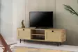 TV-taso, 180x60x40 cm, Tammi-Musta, 100% Melamiinipinnoitettu, Useita Hyllyjä, Kiinnitettävissä Seinäkiinnityksellä - TV-tasot - 8682870168619 - 3