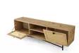 TV-taso, 180x60x40 cm, Tammi-Musta, 100% Melamiinipinnoitettu, Useita Hyllyjä, Kiinnitettävissä Seinäkiinnityksellä - TV-tasot - 8682870168619 - 5