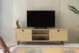 TV-taso, 180x60x40 cm, Tammi-Musta, 100% Melamiinipinnoitettu, Useita Hyllyjä, Kiinnitettävissä Seinäkiinnityksellä - TV-tasot - 8682870168619 - 2