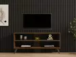 TV-taso, Huonekalut, Pähkinä, 100% Melamiinipinnoitettu Lastulevy, 18mm, 120x50x29,6cm, Useita Hyllyjä, Lisäsäilytystila - TV-tasot - 8681875449549 - 3