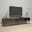 TV-taso, Huonekalut, Pähkinä Musta, 100% Melamiinipinnoitettu Lastulevy, 180x40x35 cm, Muovijalat, Kiinnitettävä Seinä - TV-tasot - 8683342170079 - 3
