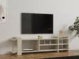 TV-taso Travertiini - 100% Melamiinipinnoitettu Lastulevy, 156x40x29,6 cm, Useita Hyllyjä ja Lisäsäilytystilaa - TV-tasot - 8684283021369 - 2