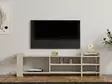 TV-taso Travertiini - 100% Melamiinipinnoitettu Lastulevy, 156x40x29,6 cm, Useita Hyllyjä ja Lisäsäilytystilaa - TV-tasot - 8684283021369 - 3