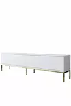 TV-taso, Valkoinen Kulta, 100% Melamiinipinnoitettu Lastulevy, 18mm, Metallijalat, 180x47x30cm, 1 Paketti, 24,5kg - TV-tasot - 8684282484059 - 1