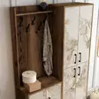 Tyylikäs ja Kestävä Hall Stand - Pähkinävalkoinen, 120x200x35 cm, Metalli- ja Muoviyksityiskohdat, Kiinnitettävä Seinäasennus - Eteiskaapit - 8683342170239 - 5