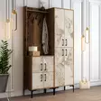 Tyylikäs ja Kestävä Hall Stand - Pähkinävalkoinen, 120x200x35 cm, Metalli- ja Muoviyksityiskohdat, Kiinnitettävä Seinäasennus - Eteiskaapit - 8683342170239 - 3