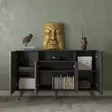 Tyylikäs ja Toiminnallinen Konsoli - 100% Lastulevy, MDF Kehys, 140x91x35 cm, Puinen Musta Atlantinmänty - Lipastot ja senkit - 8684283029549 - 3