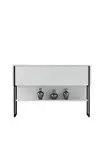 Tyylikäs Musta Valkoinen Lipasto - 100% Melamiinipinnoitettu Lastulevy, 120x80x30 cm, Metallijalat, Kestävä ja Moderni - Lipastot ja senkit - 8684282883739 - 8